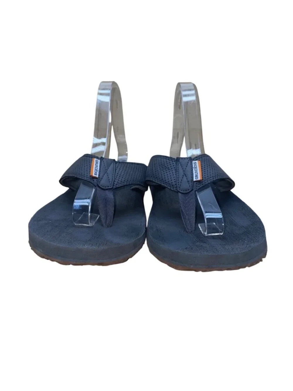 Grundéns Men’s Gray Foam Perforated Straps SeaDek Deckhand Flip-Flops Size 9